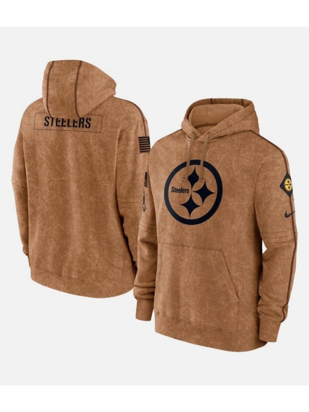 Nike Sweatshirt Sz Large Pittsburgh Steelers Salute to Service Brown Hoodie 2023